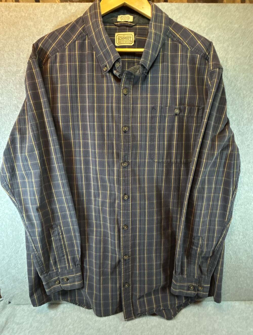 C.E. Schmidt Workwear Men's Long Sleeve Button Down Plaid Work Shirt
